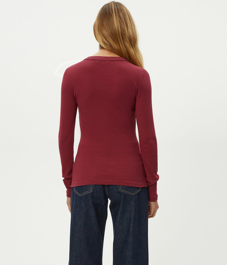 Nori Tee in Garnet Red Back View #GARNET