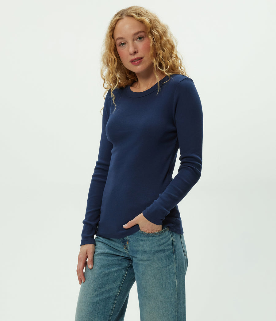 Nori Tee in Nocturnal Blue Side View #NOCTURNAL