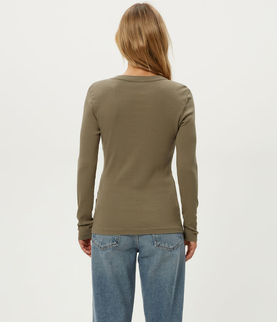 Nori Tee in Olive Green Back View #OLIVE