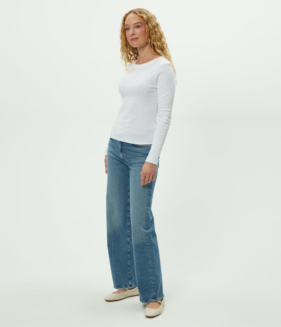 Nori Tee in White Side View #WHITE