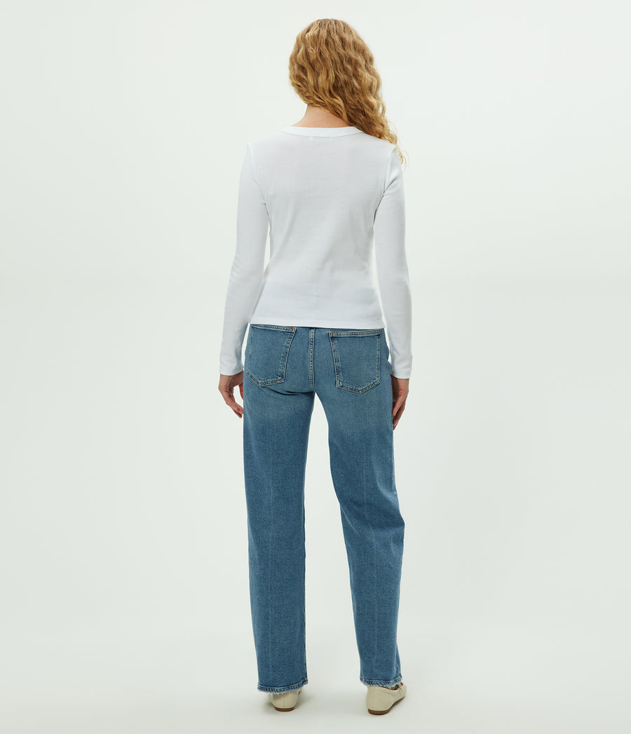 Nori Tee in White Back View #WHITE