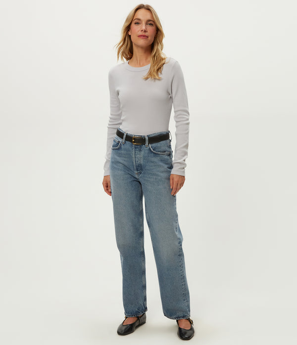 Nori Tee in ZINC Grey Full Body View #ZINC