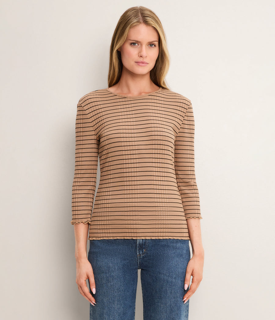 Mae Striped 3/4 Sleeve Top