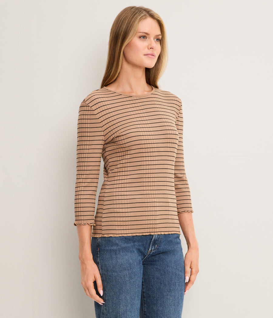 Mae Striped 3/4 Sleeve Top