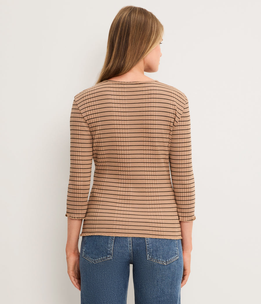 Mae Striped 3/4 Sleeve Top