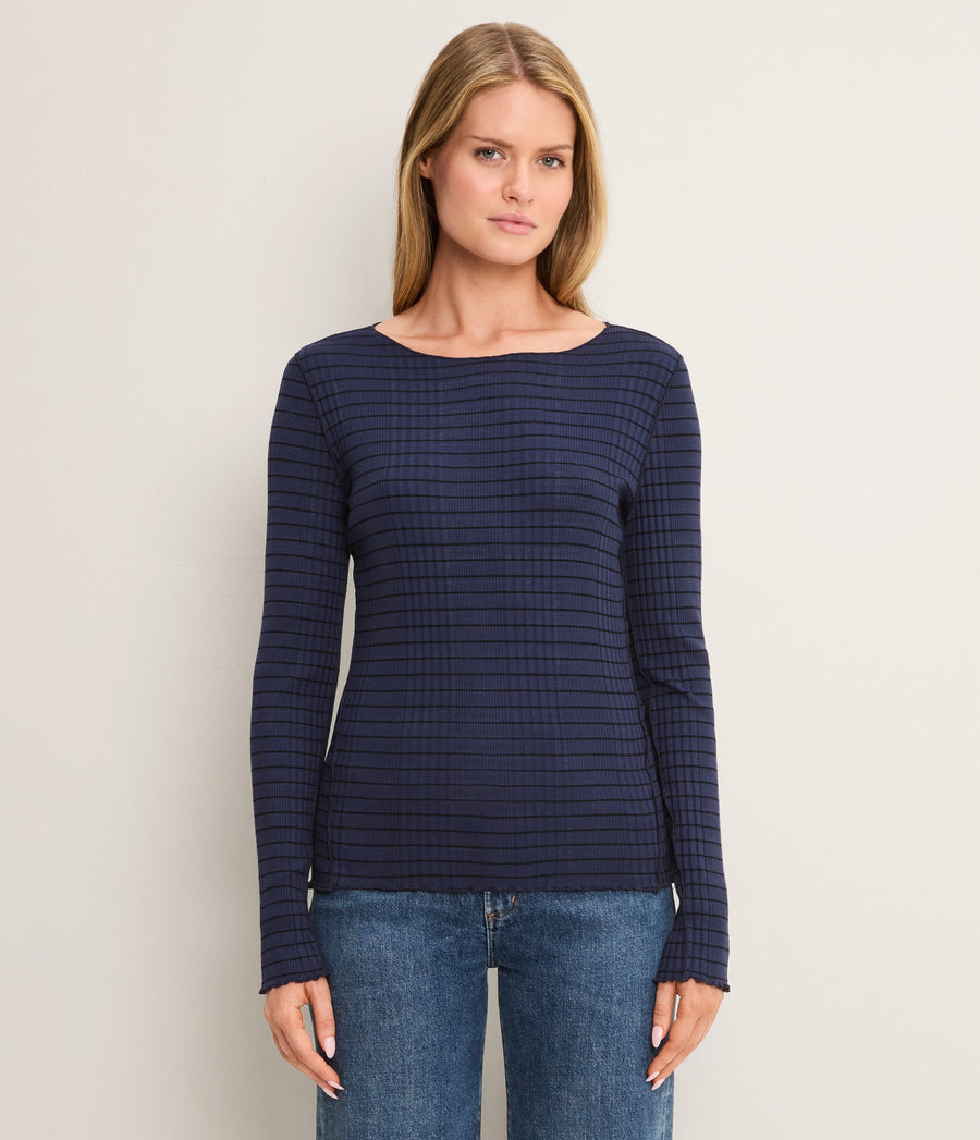 Kira Striped Ribbed Top