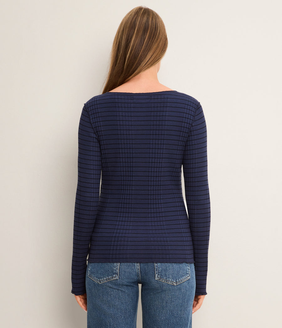 Kira Striped Ribbed Top