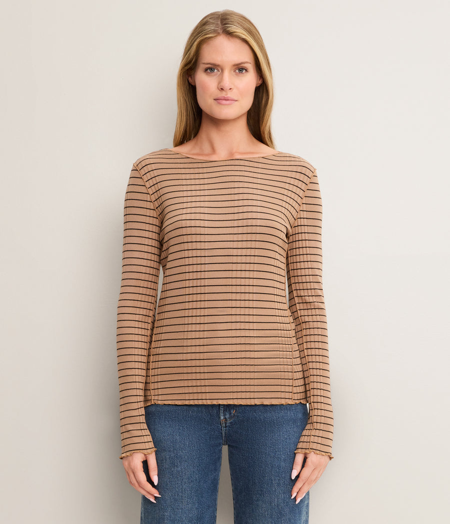 Kira Striped Ribbed Top