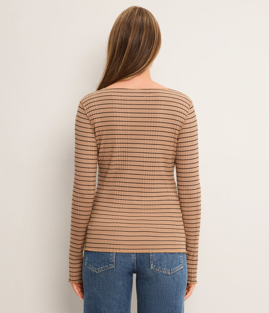 Kira Striped Ribbed Top