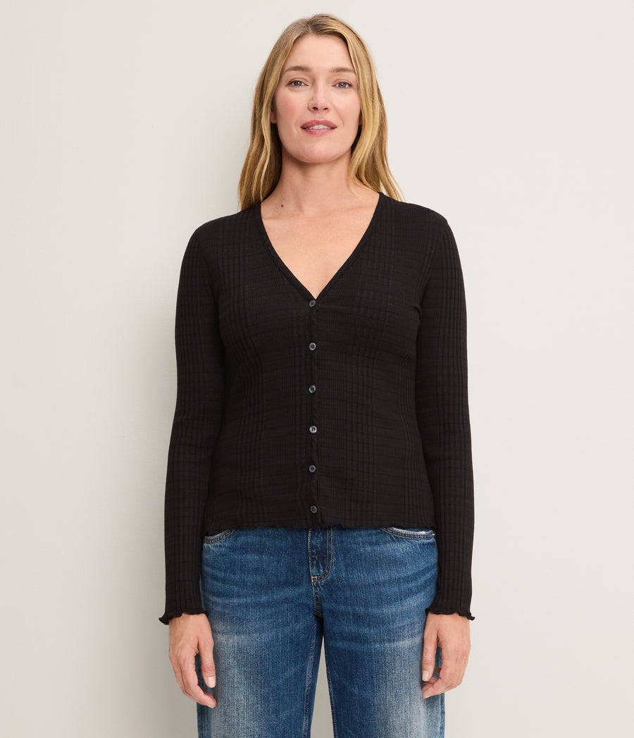 Zella Striped V-Neck Cardigan