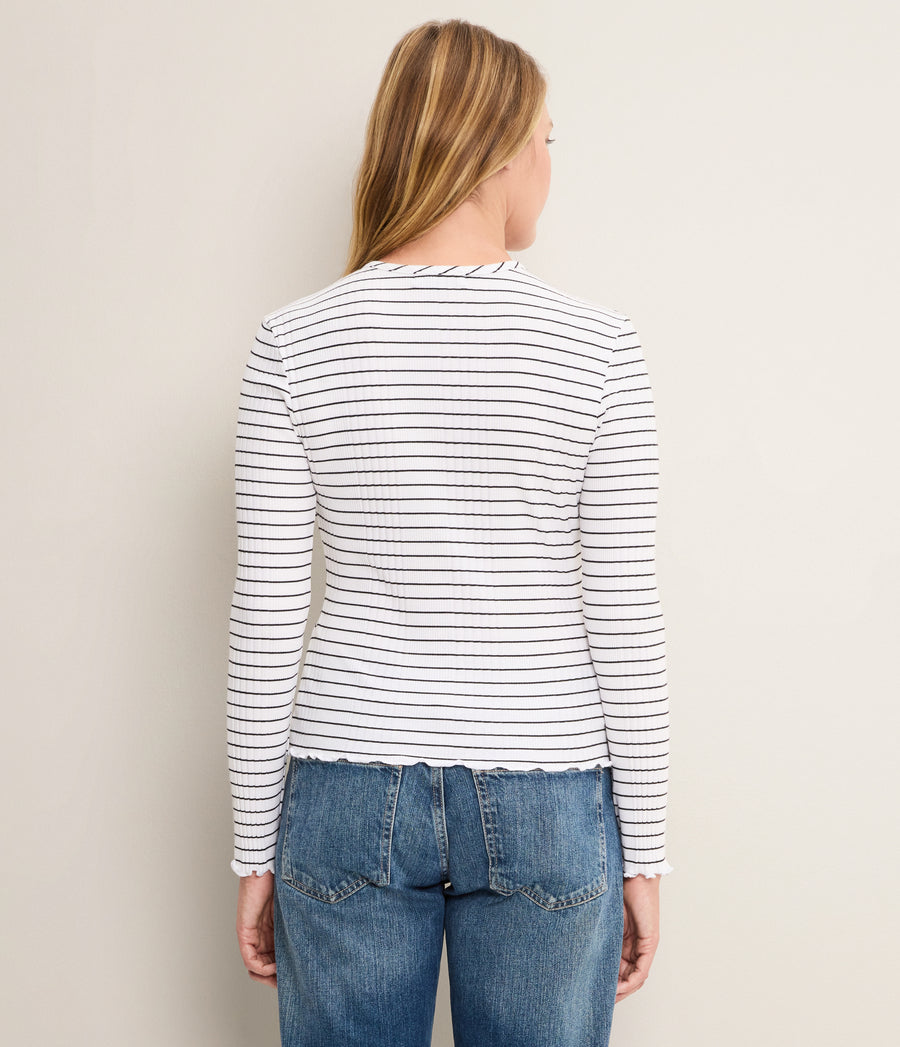 Zella Striped V-Neck Cardigan