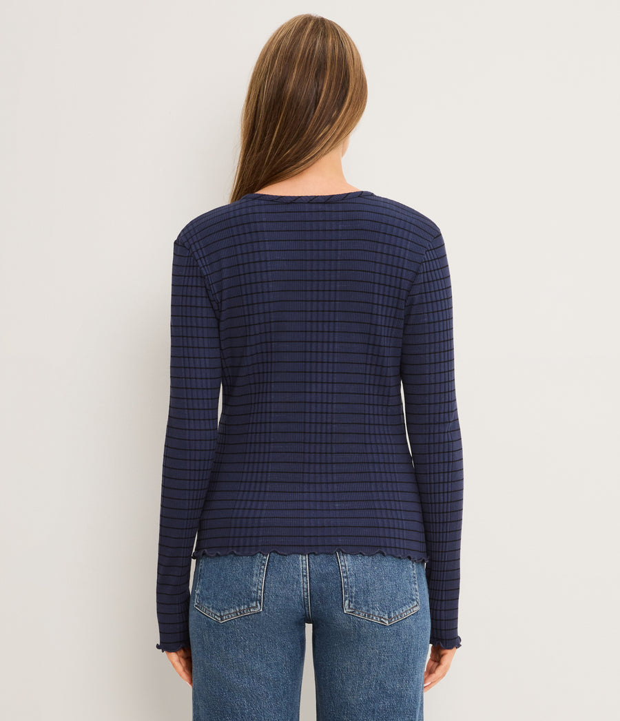 Zella Striped V-Neck Cardigan