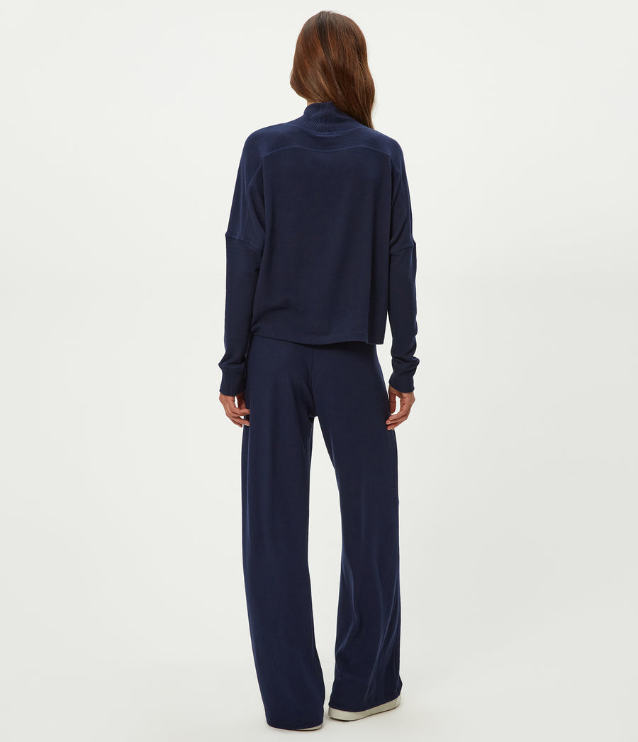 Jones Wide Leg Pant in Nocturnal Blue Back View  #NOCTURNAL