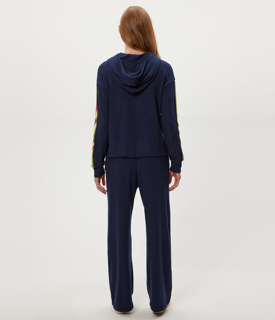 Judy Striped Track Pant in Nocturnal Blue Back View #NOCTURNAL