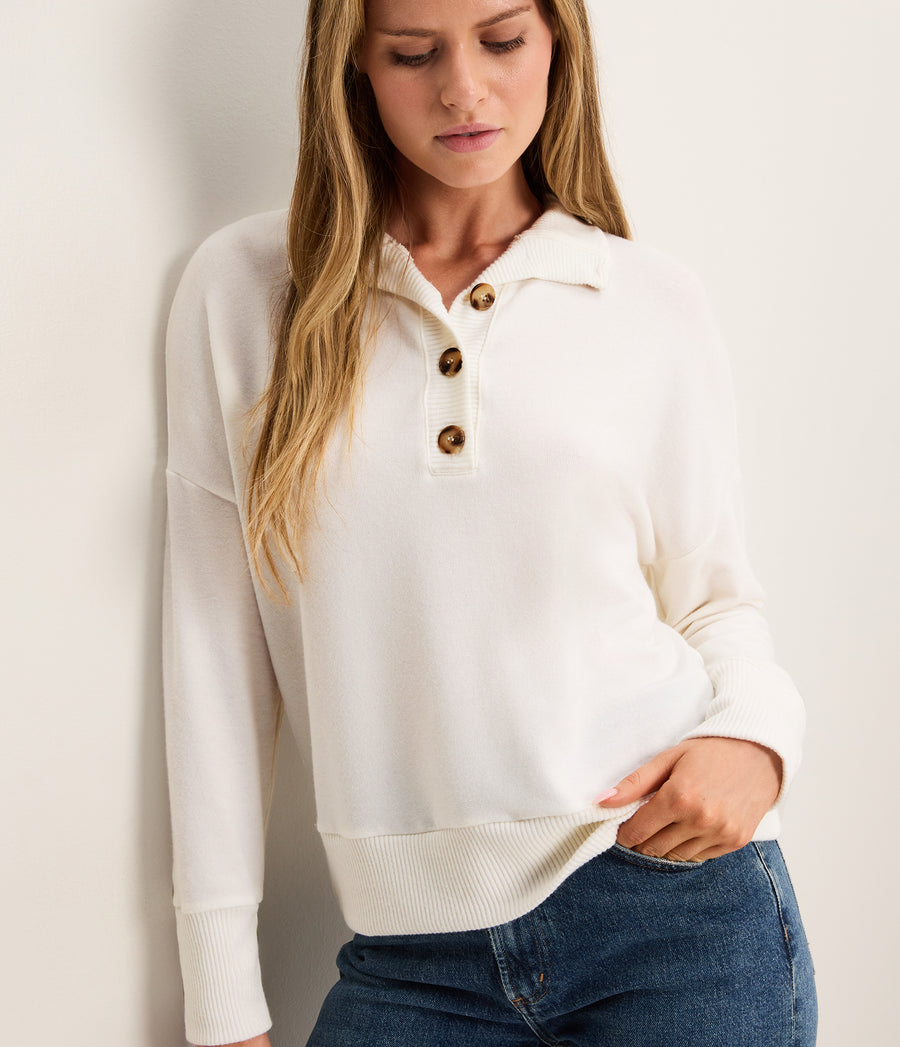 Bria Mixed Rib Henley