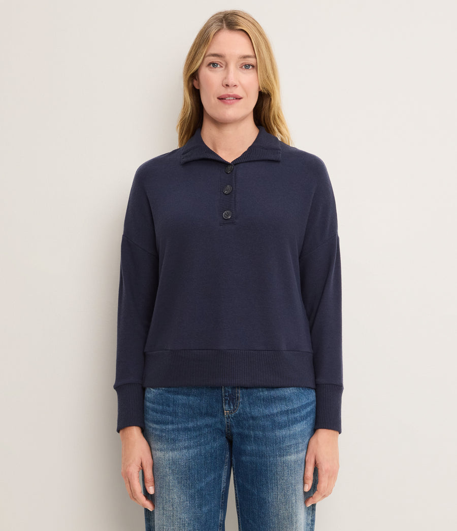 Bria Mixed Rib Henley