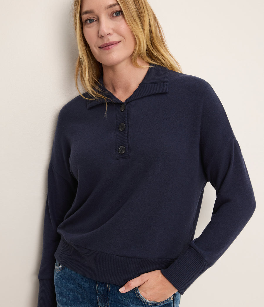 Bria Mixed Rib Henley