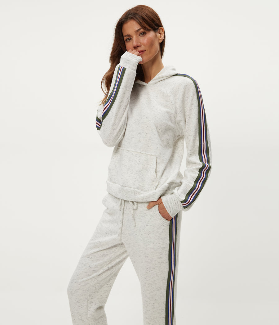 Latoya Hoodie in Chalk White Close Up View #CHALK