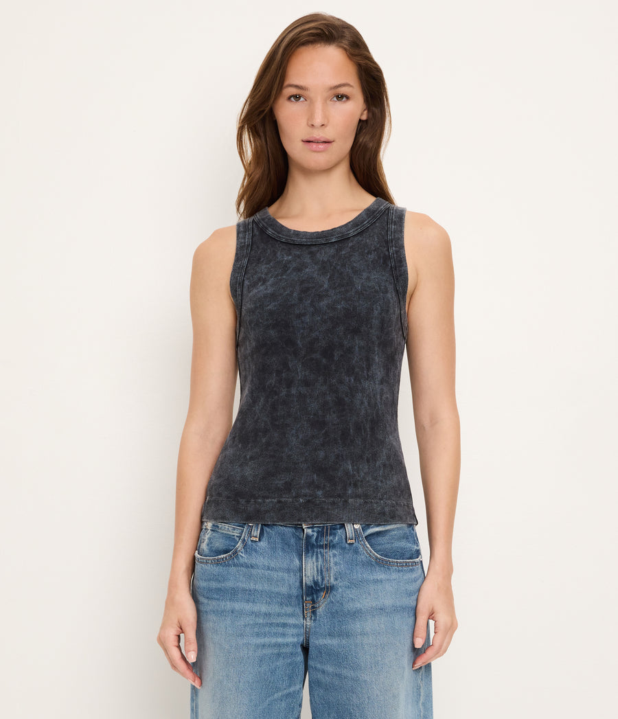 Gina Mineral Wash Crop Tank BLK / XL #BLACK