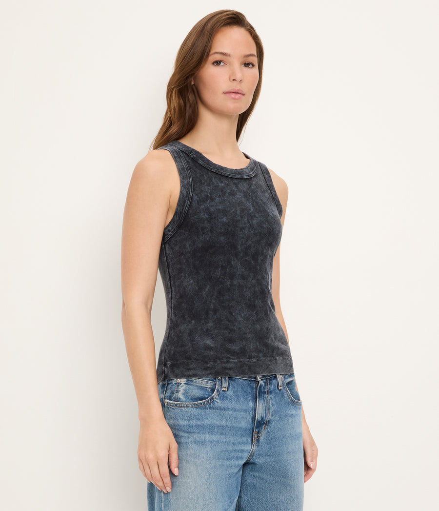 Gina Mineral Wash Crop Tank BLK / XL #BLACK