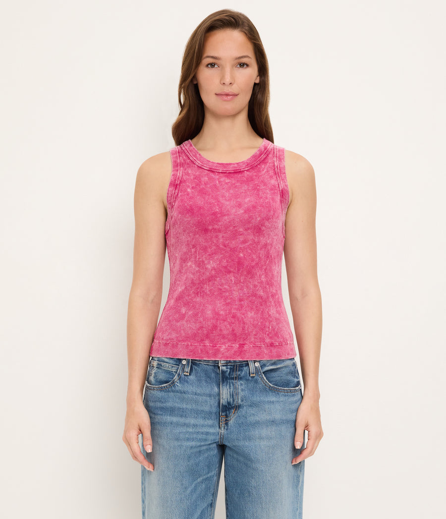 Gina Mineral Wash Crop Tank FRS / XL #FRENCH ROSE