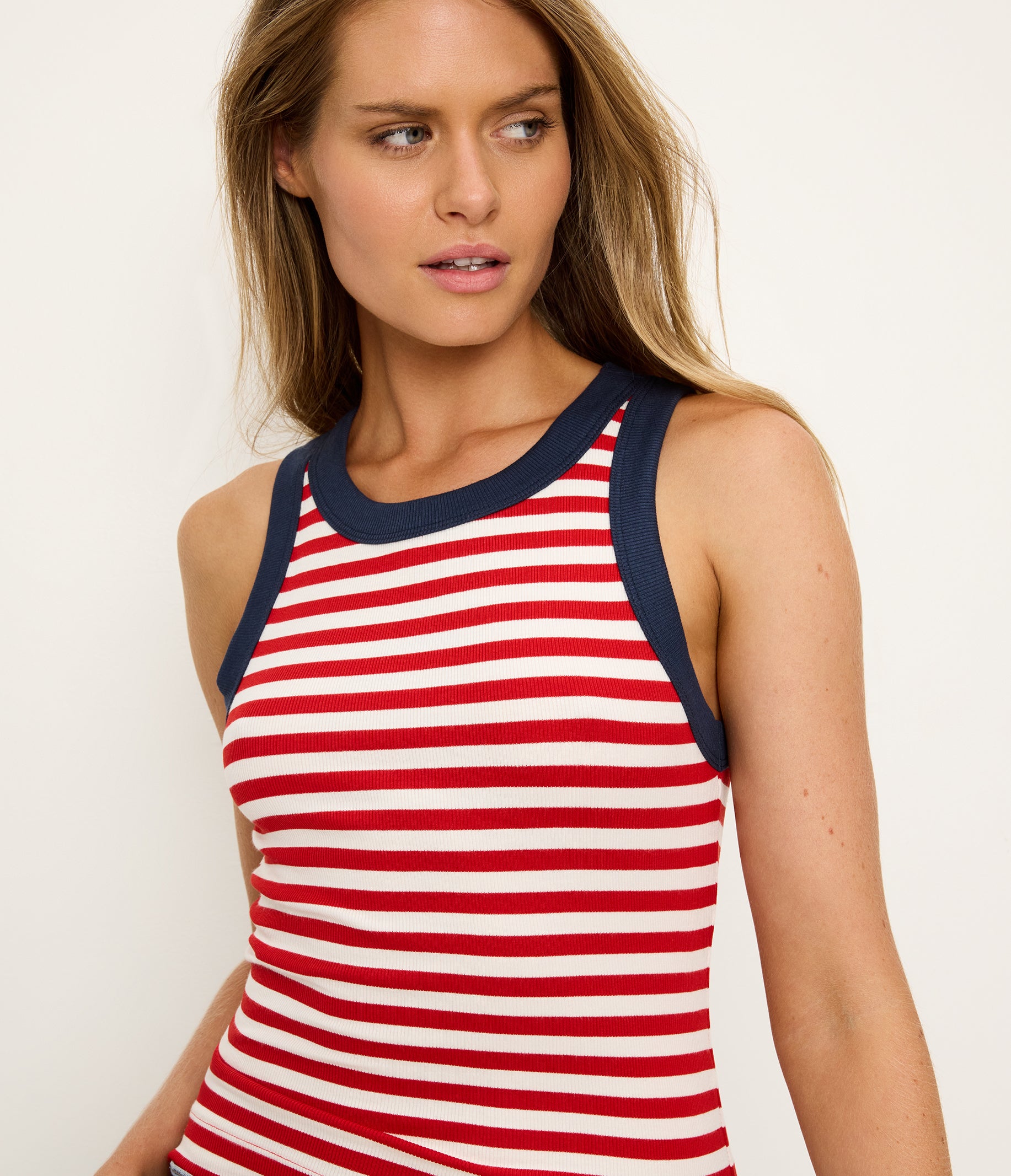Gina Stripe Ribbed Crop Tank