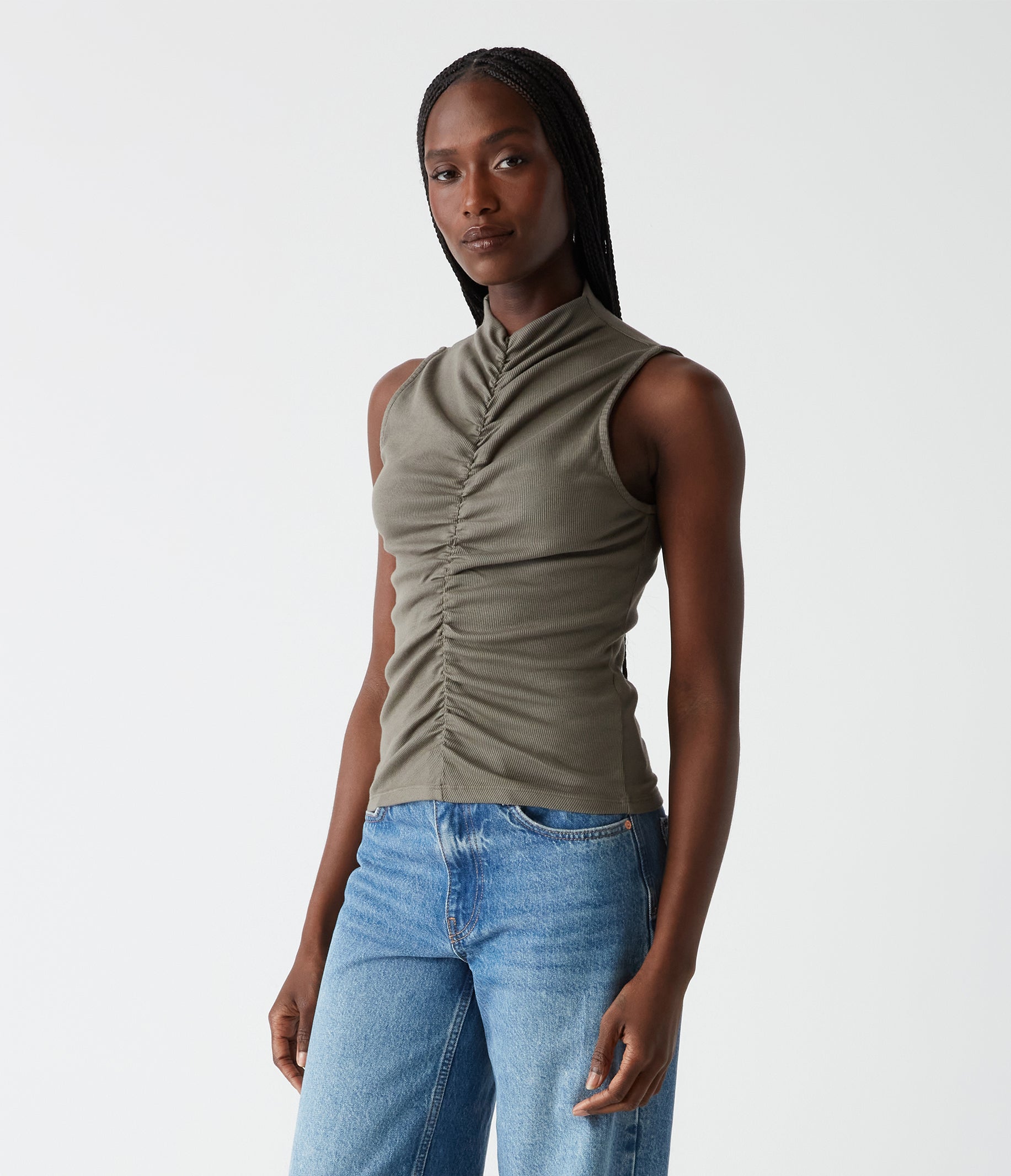 Monet Ruched Front Tank