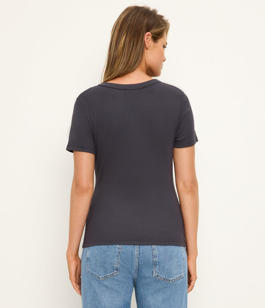Rico Crewneck Tee in Oxide Grey Back View #OXIDE
