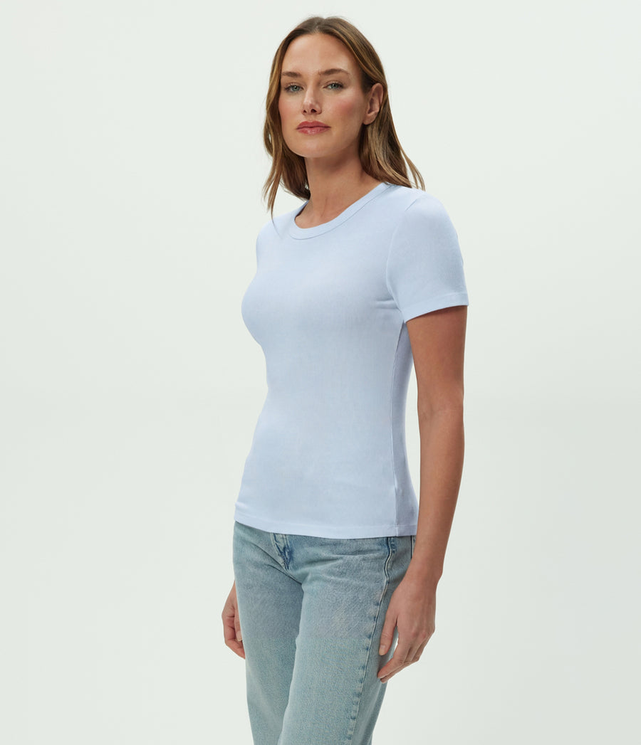 Rico Crewneck Tee in SPLASH Blue Side View #SPLASH