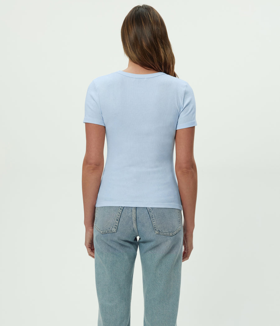 Rico Crewneck Tee in SPLASH Blue  Back View #SPLASH