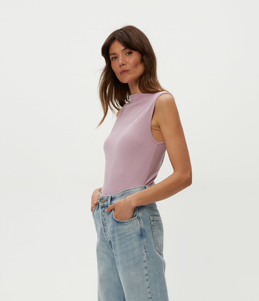 Coco Ruched Tank in Sachet Purple Side View #SACHET