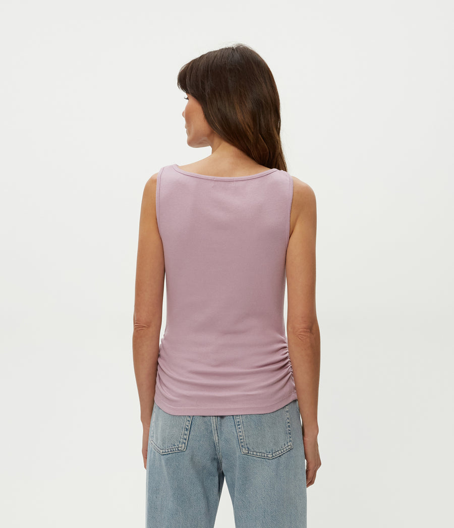 Coco Ruched Tank in Sachet Purple Back View #SACHET