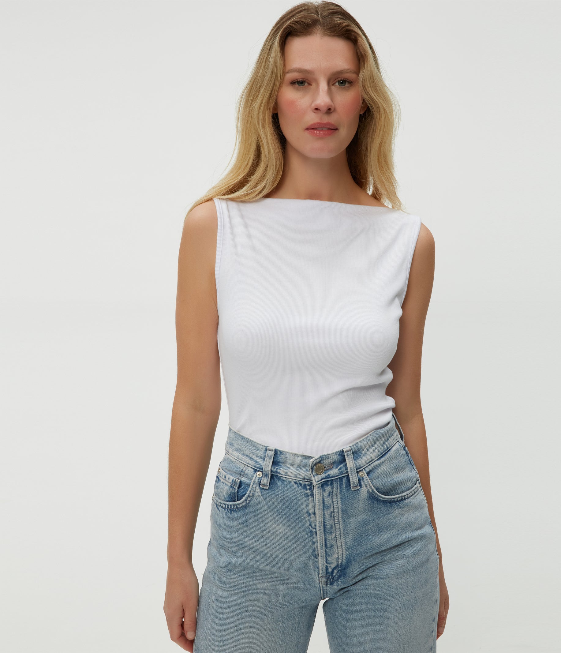 トップス Ribbed Jersey Tank Prada ribbed-knit Jersey Tank Top | White | FARFETCH