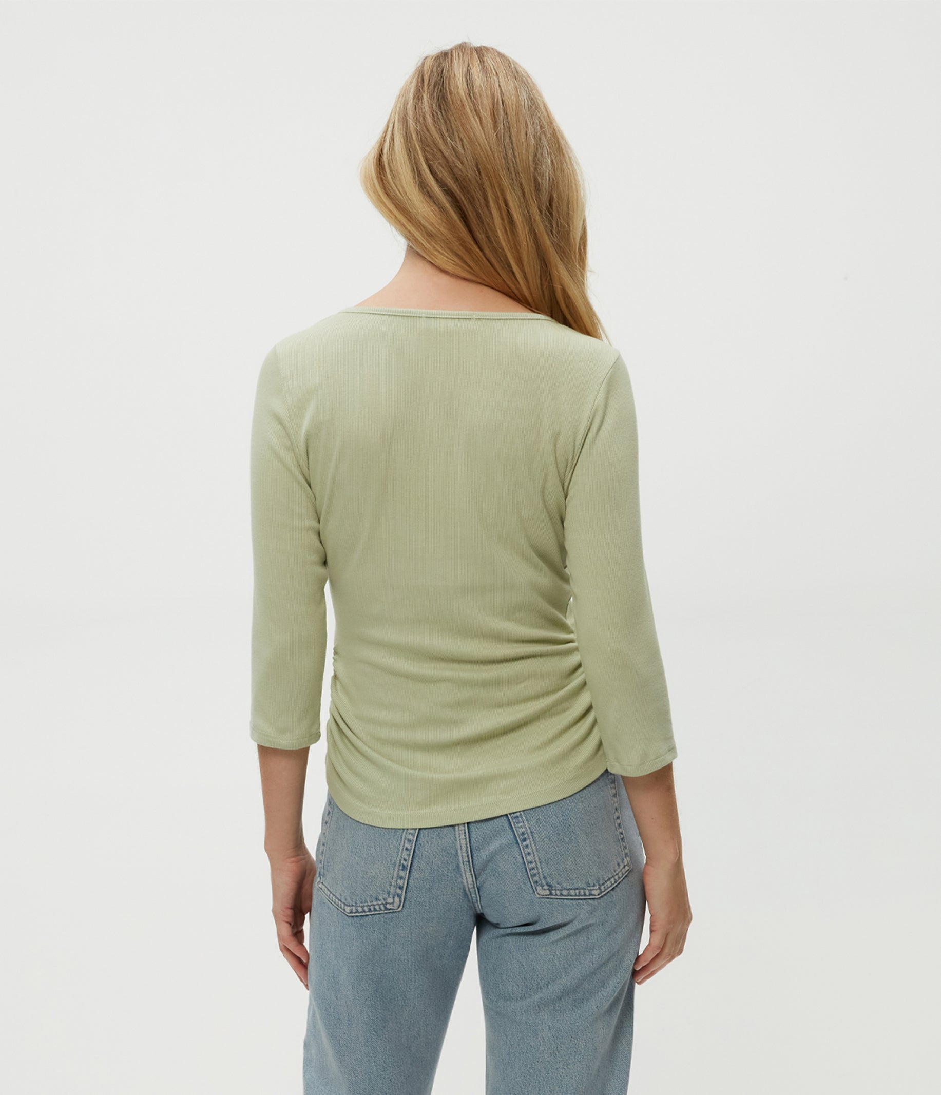 Asha 3/4 Sleeve Straight Neck Top