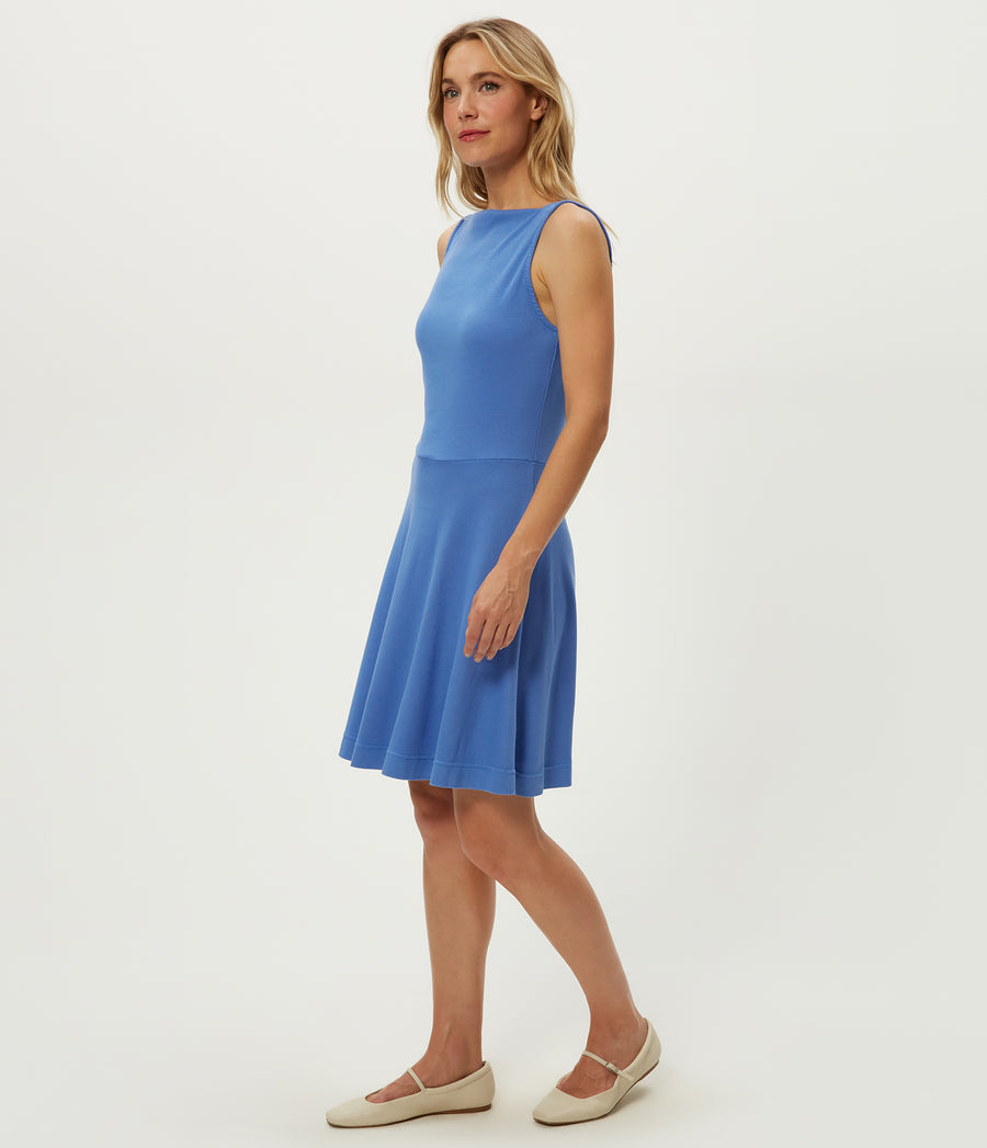 Andy Mini Skater Dress in BABY BLUE Blue Side View #BLUE RIBBON