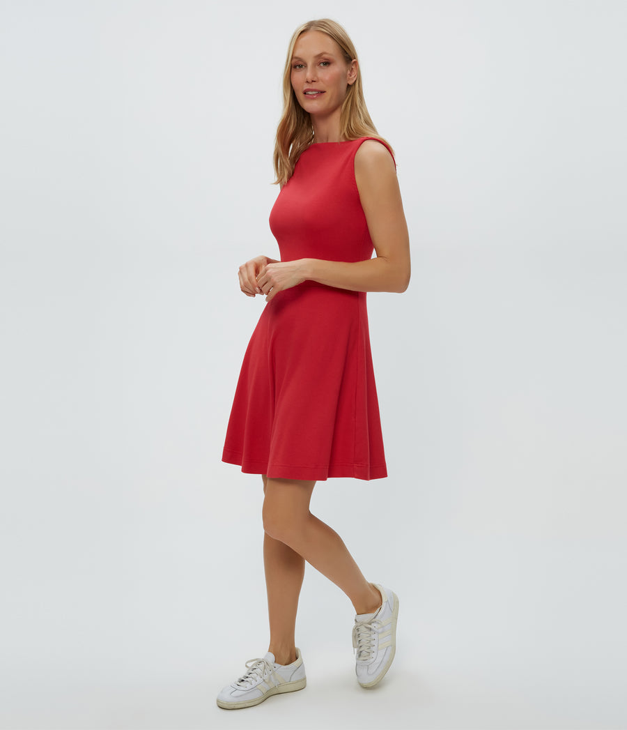 Andy Mini Skater Dress in Rumba Red Side View #RUMBA