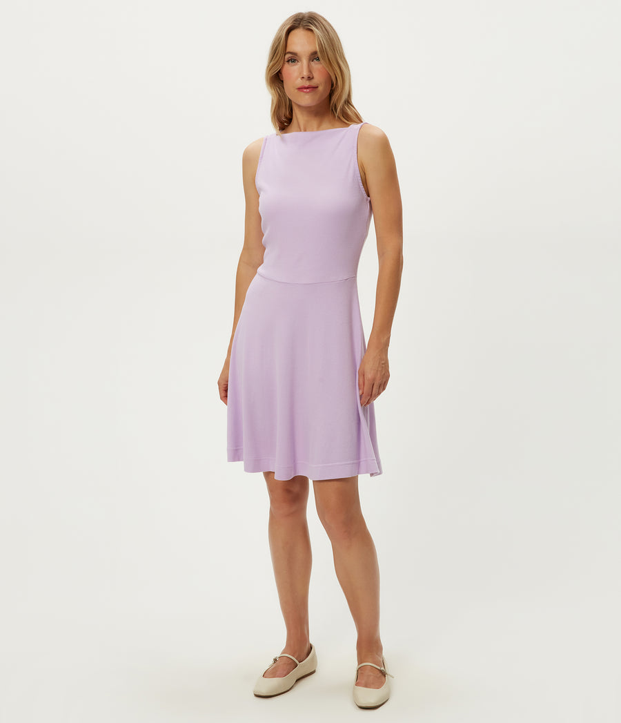 Andy Mini Skater Dress in WHIMSY PURPLE Side View #WHIMSY