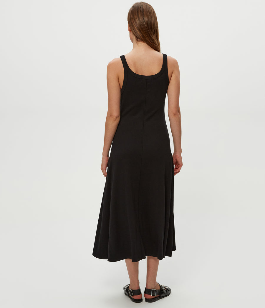 Celine Midi Dress in Black Back View #BLACK