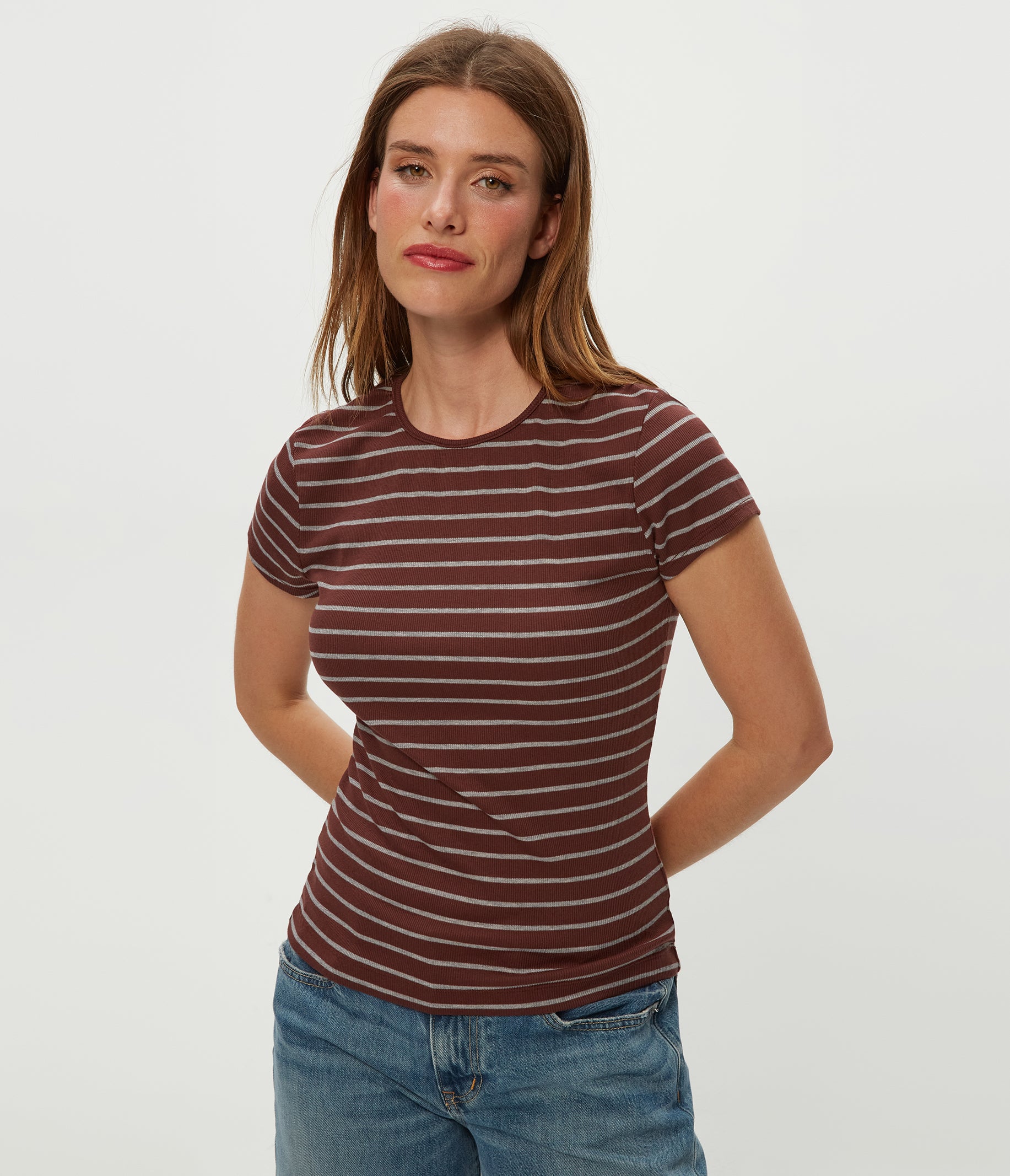 Joy Striped Ribbed Tee