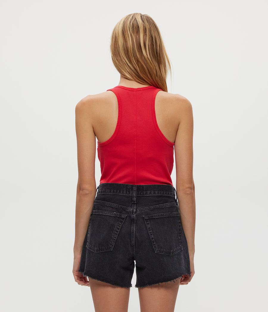 CHER SCOOP NECK TANK in Rumba Red Back View #RUMBA