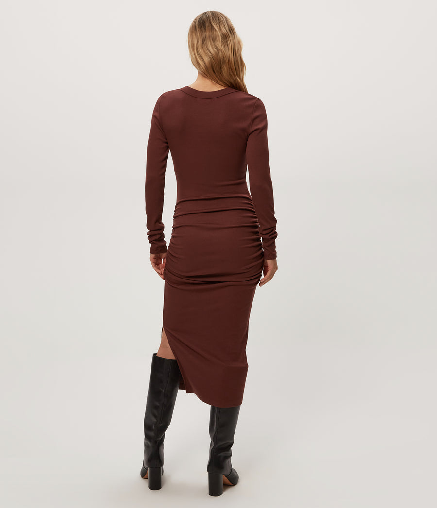 Petite Nova Dress in ESPRESSO Brown Back View #ESPRESSO