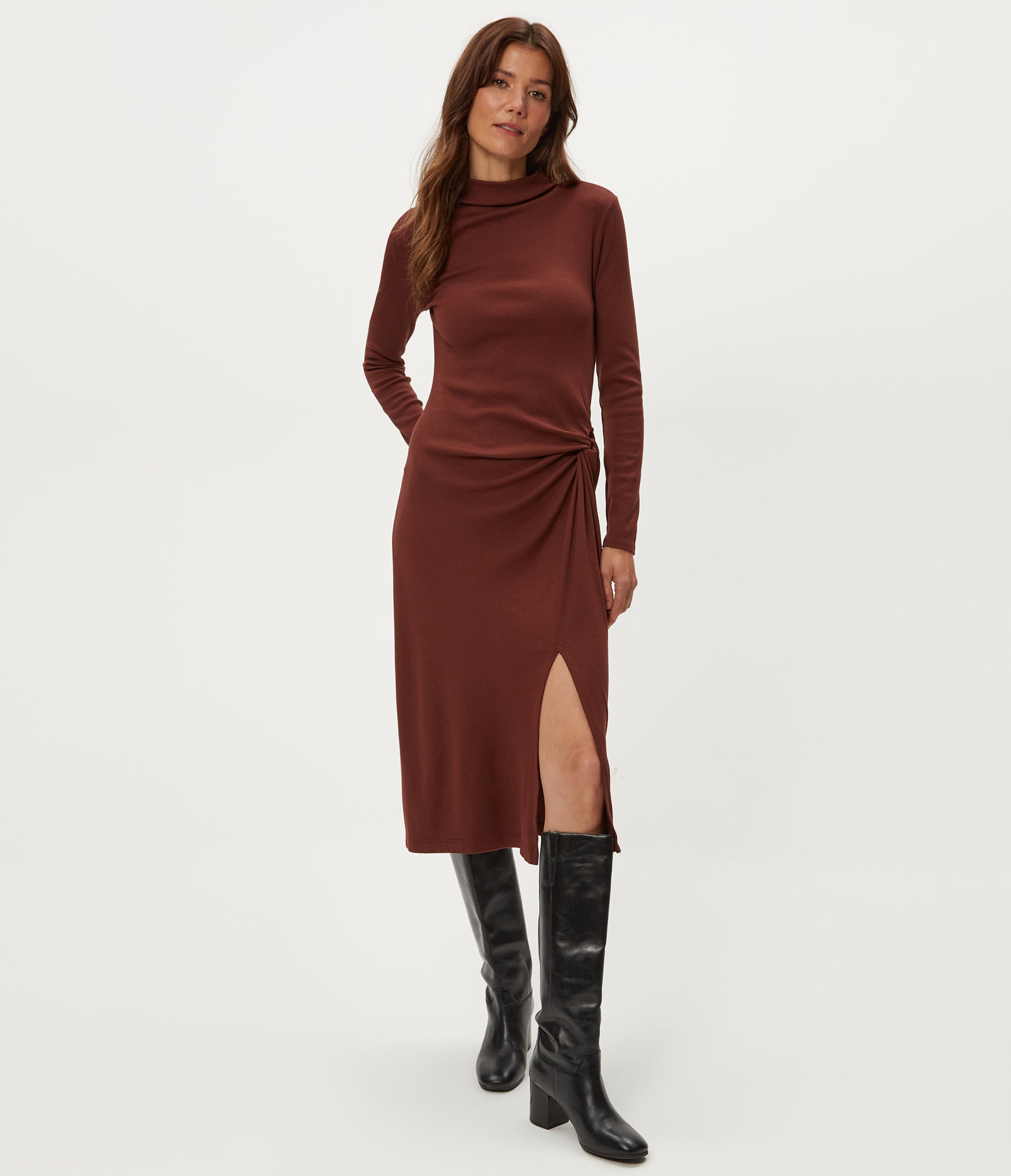 Tish Mock Neck Midi Dress