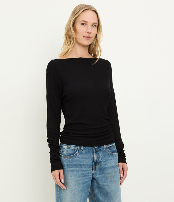 Journey Long Sleeve Tee in Black Side View #BLACK