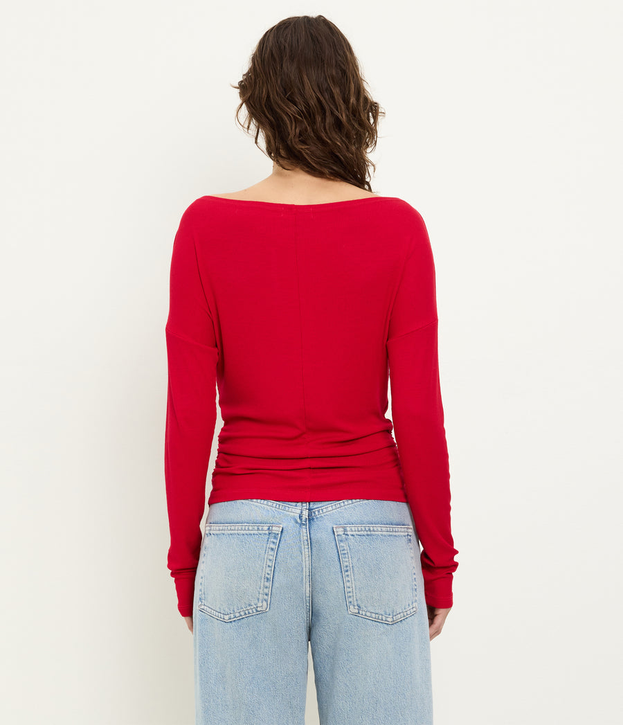 Journey Long Sleeve Tee in LACQUER RED Back View #LACQUER