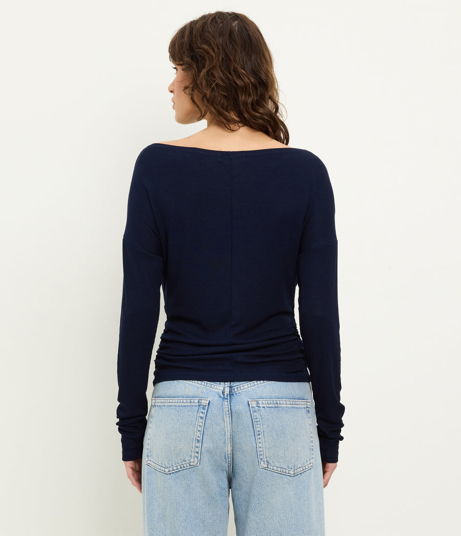 Journey Long Sleeve Tee in Nocturnal Blue Back View  #NOCTURNAL