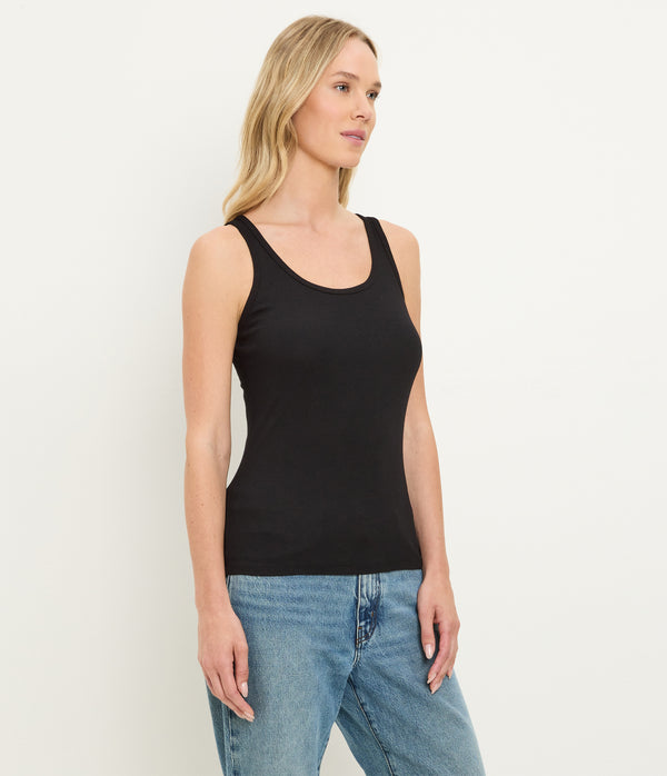 Breken Boyfriend Tank in Black Side View #BLACK