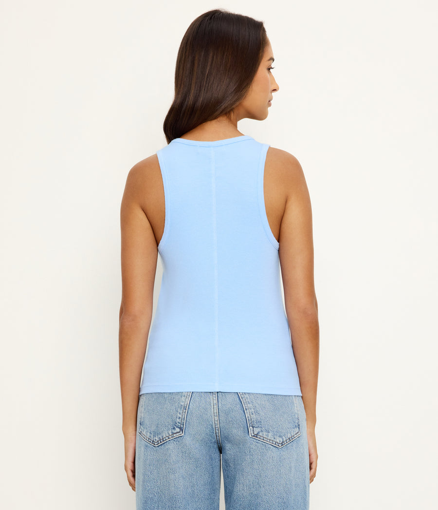 Ivara Racerback Tank in SKY Blue Back View #SKY