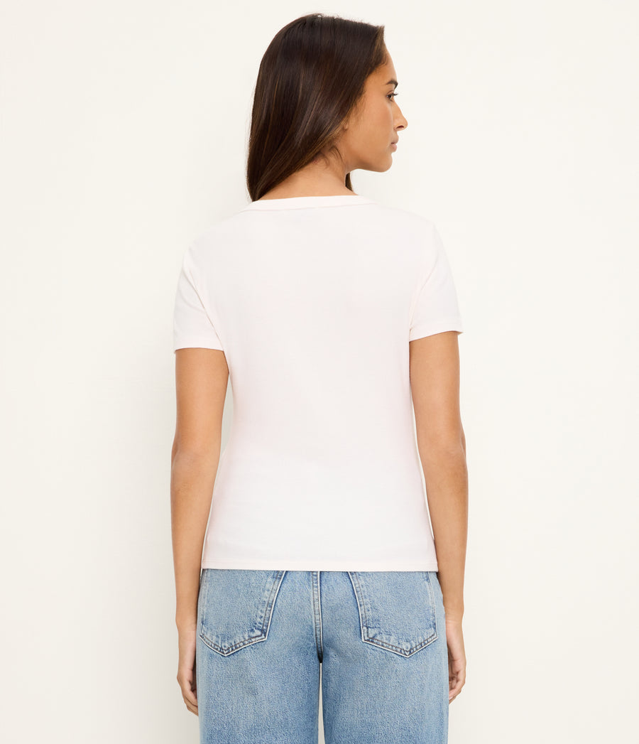 Calla Scoop Neck Tee in Chalk White Back View #CHALK
