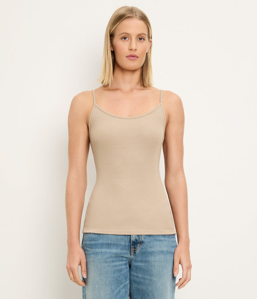 Alina Camisole in  MACADAMIA Beige Side View #MACADAMIA
