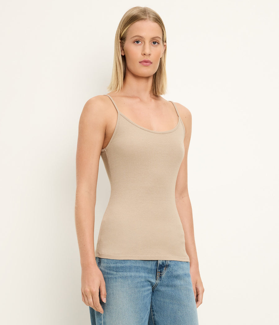 Alina Camisole in  MACADAMIA Beige Side View #MACADAMIA